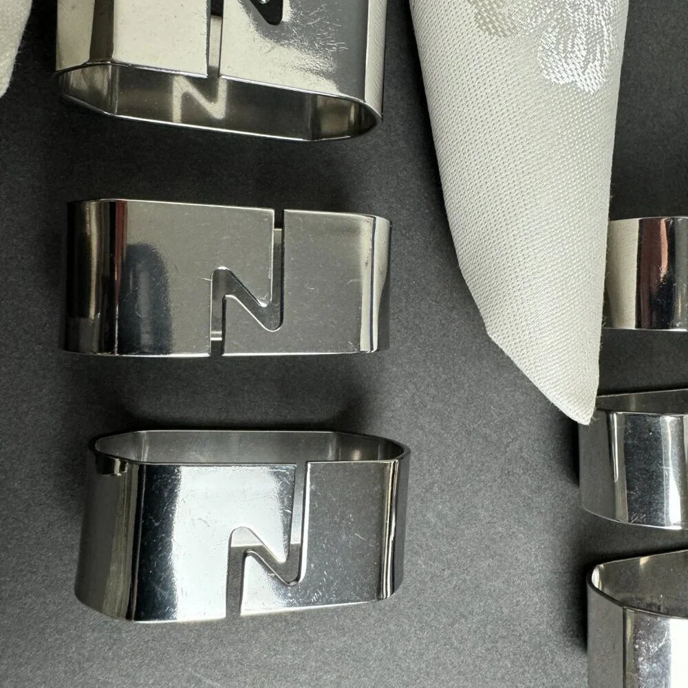 ZEPTER X-164 1W Stainless Steel 18 10 Napkin Rings Holder Set of 12 pcs w/box